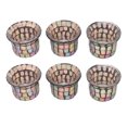 thumbnail image 3 of Tealight Holder, Exquisite Candlestick Mini Flowerpot Dustproof Brown Mosaic 6Pcs  For Wedding, 3 of 8