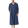 thumbnail image 4 of CEHVOM Ensemble de Robe Musulmane pour Homme Robe Arabe Mi-Longue à Manches Longues à Capuche à Boutons Robe Décontractée Solde, 4 of 8