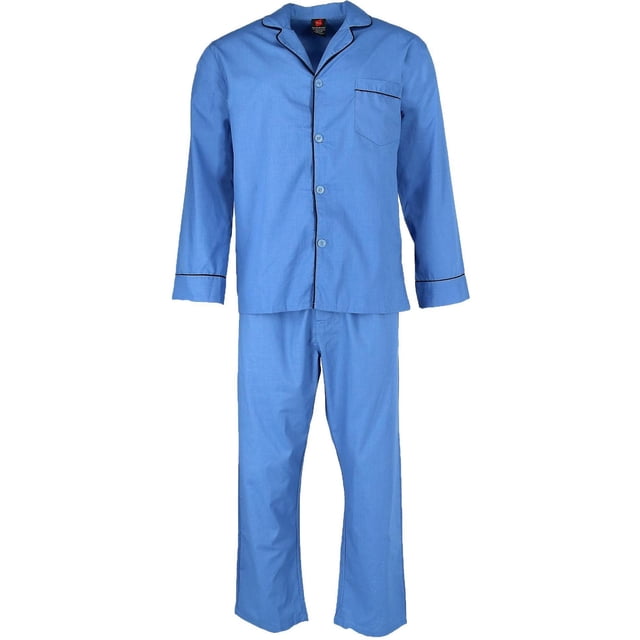 Hanes Ensemble de Pyjama en Popeline à Manches Longues (Grande Taille pour Hommes)