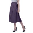 thumbnail image 3 of Moomaya Womens Below Knee Length A-Line Skirt Front Button Casual Skirt w/ Pockets, 3 of 6