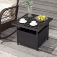 thumbnail image 2 of Costway Rattan Wicker Steel Side Table Outdoor Furniture Deck Garden Patio Pool Black, 2 of 10