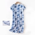 thumbnail image 2 of Kcodviy Chemise de Nuit en Coton pour Femme Vêtements de Nuit Chemises de Nuit pour Femmes Coton Manches Courtes Chemise Décontractée Chemise de Nuit Imprimée Robe de Nuit, 2 of 3