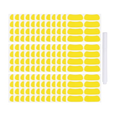 Uxcell Ensemble de 144 Paires d'Autocollants Oeil Sportif Noirs avec 1 Pcs Crayon Blanc, Jaune