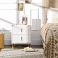thumbnail image 2 of HOMCOM Nightstand, Bedside Table, Side End Table w/ 2 Drawers, Metal Legs, 2 of 10