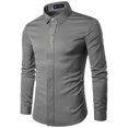 thumbnail image 1 of Chemises pour Hommes à Manches Longues Hommes Décontracté Imprimé Col Montant Chemise de Base à Manches Longues Blouse Chemises pour Hommes à Manches Longues, 1 of 3