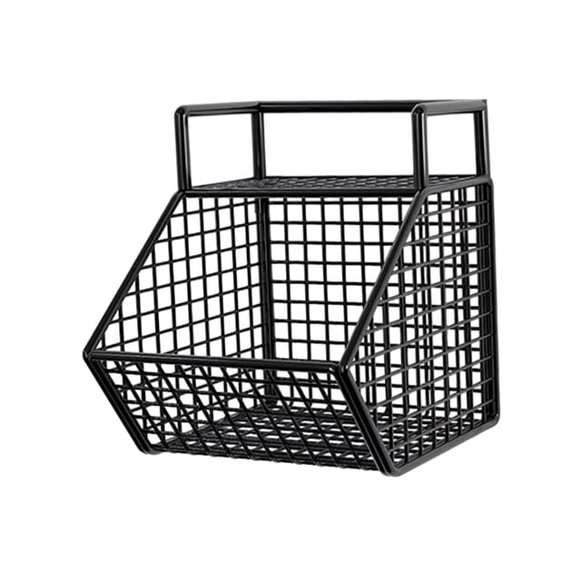 Lipstore Adhesive Small Metal Basket Wall Mount Fruit Basket for Craft Room Garage RV 1 Grid
