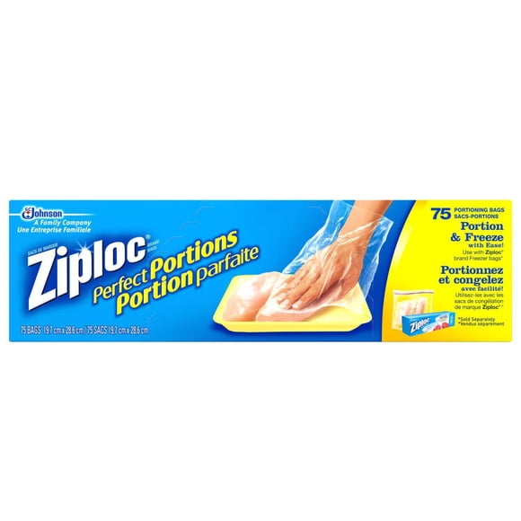 Ziploc Portion Parfaite, Sacs pour Portionner et Congeler, 75 Sacs