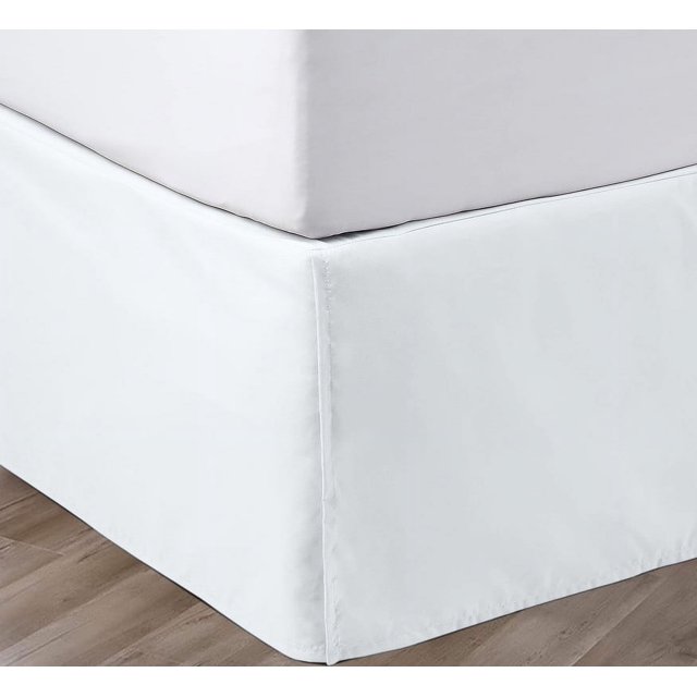 SGI Bedding 14 Inch Pleated Bed Skirt | Microfiber Bed Skirt | Fade Resistant, Wrinkle Free, Anti-static, Decorative, Extra Storage Space, Clutter-Free | Olympic Queen, White