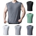 thumbnail image 1 of Qertyioot Débardeur Sans Manches en Tricot Léger de Sport et de Mise en Forme pour Homme, à Rayures Côtelées, Grande Extensibilité, Col Ras du Cou, 1 of 6