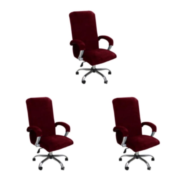 VONKY 3pack/lot Chair Cover Thickened And Anti-Skid Stay Securely In Place For Added Dust-proof Polyester wine red L 3Set