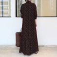 thumbnail image 4 of Meichang Robes Chemise pour Femmes en Coton et Lin à Imprimé Floral, Boutonnées, Robes Maxi à Manches Longues, Col à Revers, Coupe Ample, Grande Taille, Robes Chemise avec 2 Poches, Bleu XXXXXL, 4 of 9
