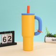 thumbnail image 2 of Tasse à Glace Isolée en Paille en Acier Inoxydable 40oz Grande Capacité Tasse Thermique Gobelet avec Tasse à Café Jaune, 2 of 6