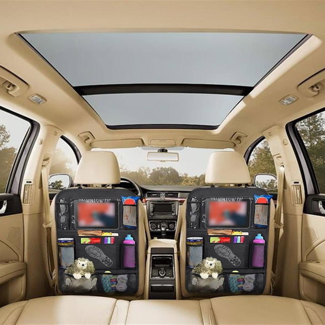 ddioayh Liquidation Organisateur de Siège Arrière de Voiture Tapis Anti-Coup de Pied Protecteur de Siège Arrière de Voiture avec Rangement pour Tablette