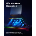 thumbnail image 2 of ChillCore Coussin Rafraîchissant pour Ordinateur Portable, Lumières RVB Refroidisseur d'Ordinateur Portable 9 Ventilateurs pour Ordinateurs Portables de 15,6-19,3 Pouces, Coussin Rafraîchissant pour Ventilateur d'Ordinateur Portable de Jeu avec 8 Supports de Hauteur, 2 Ports USB - A21 Bleu, 2 of 14