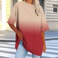 thumbnail image 2 of Kaemgyyd Womens Oversized T Shirts Half Sleeve Crewneck Gradient Summer Tops Casual Loose Plus Size Basic Tees, 2 of 7