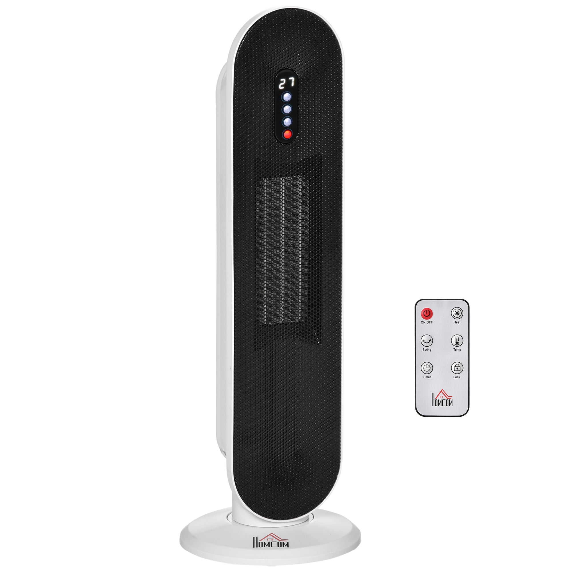 HOMCOM Chauffage d'Appoint Oscillant Portable en Céramique PTC 1500W/1000W