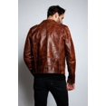 thumbnail image 2 of Brown Distressed Motorcycle Jacket With Asymmetrical Zipper Closure Mens Brown Leather Motorcycle Jacket Brown Leather Biker Jacket For Men size M, 2 of 4