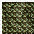 thumbnail image 4 of Soimoi Brown polyester Crepe Fabric Text & Christmas Tree Fabric Prints By Yard 42 Inch Wide, 4 of 5