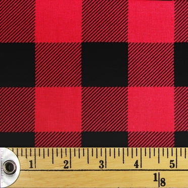FABRIC CREATIONS Fat Quarter 45 × 53 cm (18 × 21 in) Red and Black Buffalo Plaid