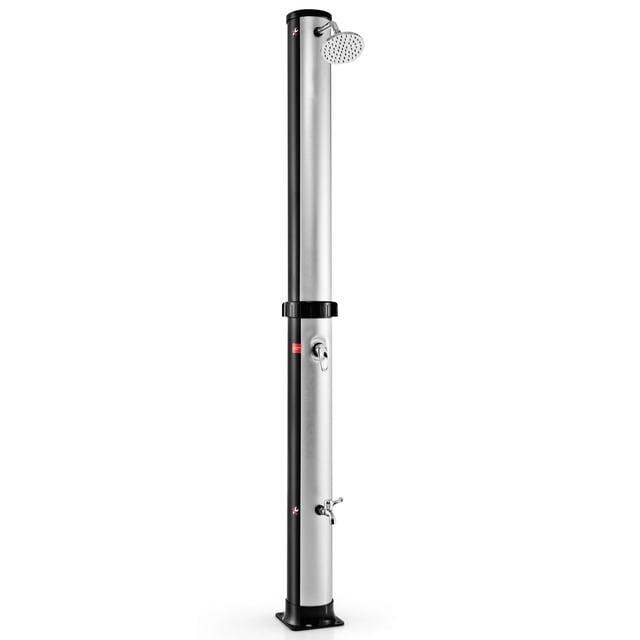 Gymax 7.2 ft 10 Gallon 2-Section Outdoor Solar-Heated Shower w/ Free-Rotating Shower Head