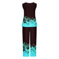 thumbnail image 5 of Mikilon Ensemble Stylé pour Femme 2 Pcs Décontracté Ample Imprimé Camisole Pantalon Long Sans Manches Col Rond Haut/chemise Ensemble Vert Menthe P, 5 of 5