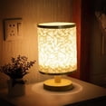thumbnail image 1 of Fabric Shade Table Lamp for Bedside or Desk – Wood Base USB Lamp with Soft Eye-Caring Light for Home or Office, 1 of 9