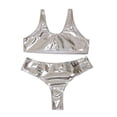 thumbnail image 4 of Bathing Suit for Women One Piece Women Shiny Two Swimsuits Bikini Bathing Suit Vest Jumpsuit, 4 of 6