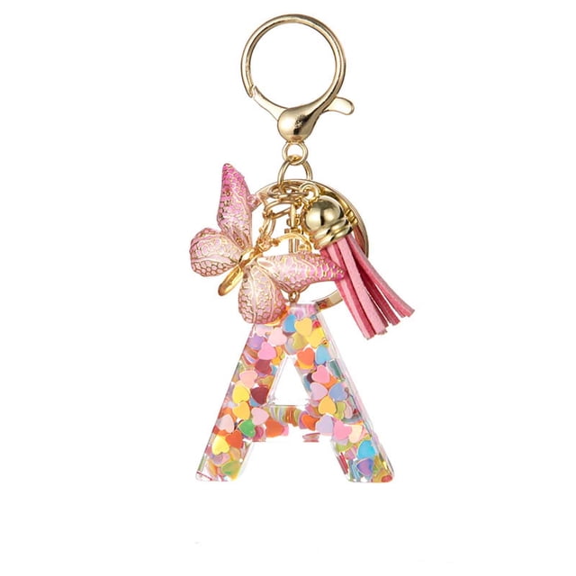 TopLLC New English Letter Keychain Hanger Car Keychain Bag Accessories Suspension components