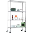 thumbnail image 1 of FDW 4-Tier Wire Storage Shelves Shelving, Wheels 36x14x62 Chrome Adjustable Racks Heavy-Duty Metal Shelf, 1 of 7