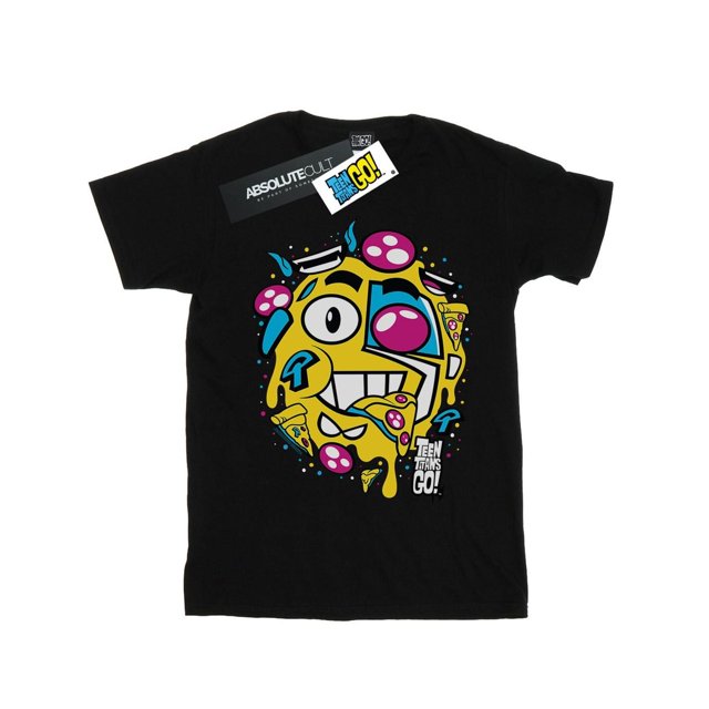 DC Comics T-Shirt Boyfriend en Coton pour Femmes Adolescentes Titans Go Pizza Face