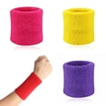 thumbnail image 4 of CUITING 2Pcs Sports Wristband Solid Color Absorbent Cotton Breathable Quick Dry Sweatband for Tennis, 4 of 8