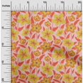 thumbnail image 2 of oneOone Georgette Viscose Medium Yellow Fabric Floral Sewing Craft Projects Fabric Prints By Yard 42 Inch Wide, 2 of 4