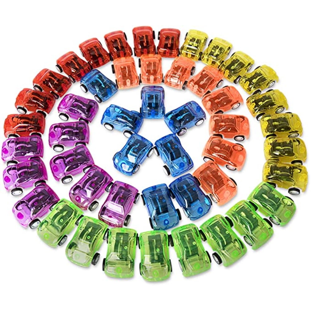 CNKOO 48 Pcs Voitures à Rétrofriction Véhicules de Course à Rétrofriction Mini Voitures Jouets pour Enfants Cadeaux de Fête d'Anniversaire Prix Boîte à