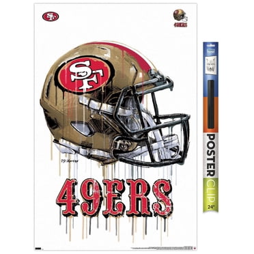 NFL San Francisco 49ers - Drip Helmet 20 Wall Poster with Push Pins, 22.375" x 34"