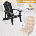 thumbnail image 2 of Costway Chaise Adirondack Hanches Chaise Adirondack avec Porte-Gobelet et Coussin Noir, 2 of 8