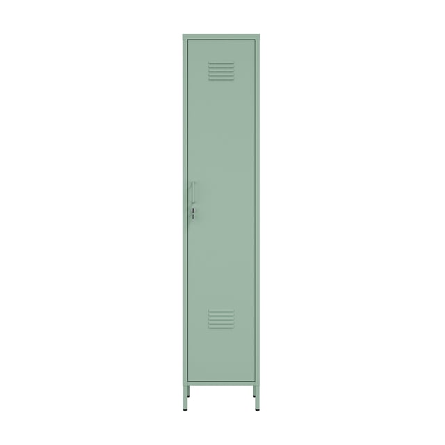 Naomi Modern 15 Single Locker Storage Cabinet with 5 Adjustable Shelves in Green