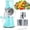 Blue, variant on DEBGFS Rotary Cheese Grater Manual Cheese Grater with Handle 3 Interchangeable Stainless Steel Blades Cheese Shredder Strong Suction Base Cheese Graters for Vegetables Cheese and Nuts (,Green