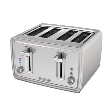 Black + Decker 4-Slice Extra Wide Toaster, in Stainless Steel