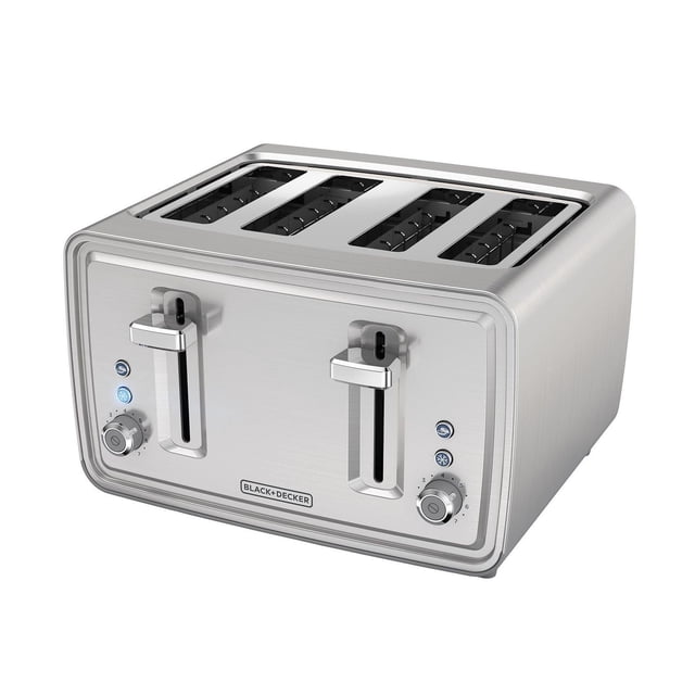 Black + Decker 4-Slice Extra Wide Toaster, in Stainless Steel