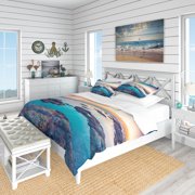 Designart - Blue Sicily Island - Coastal Duvet Cover Set