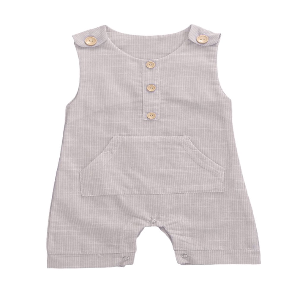 MesaSe Baby Boy Striped Sleeveless Buttons Jumpsuit