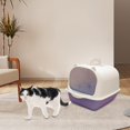 thumbnail image 2 of GROWTH TANK Enclosed Cat Toilet Portable Detachable Kitty Litter Tray Easy Cleaning Reusable White, 2 of 9