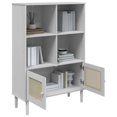 thumbnail image 2 of vidaXL Adult Standard Bookcase Senja Rattan Look White 90x35x130 cm Solid Wood Pine, 2 of 5