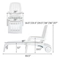 thumbnail image 3 of Costway Chaise Longue de Patio Inclinable Réglable Résistante aux Intempéries avec Roues, 3 of 10