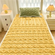 Flannel Mattress Topper | Upholstery Facecloth Futon Bed Pad | Warm Non Slip Mattress Cover for Home | Soft Polyester Bedding for Extra Comfort and Protection