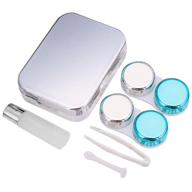 Contact Lens Case Kit Fashion Mirror Effect Portable Contact Lens Holder Case
