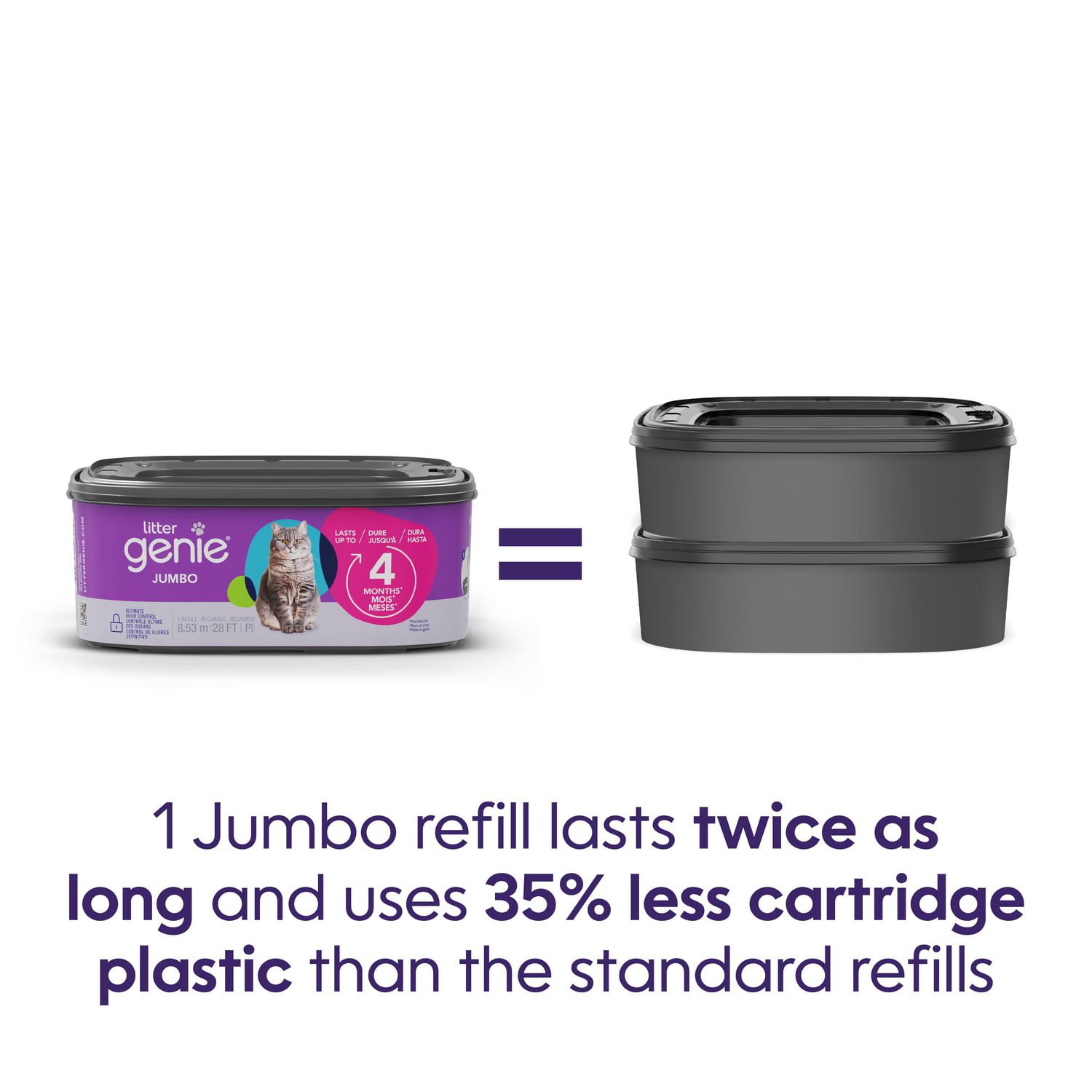 Litter Genie Recharge Jumbo - Lot de 2