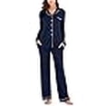 thumbnail image 3 of Ensembles de Pyjamas pour Femmes en Modal à Manches Longues Vêtements de Nuit Bleu Marine G, 3 of 4