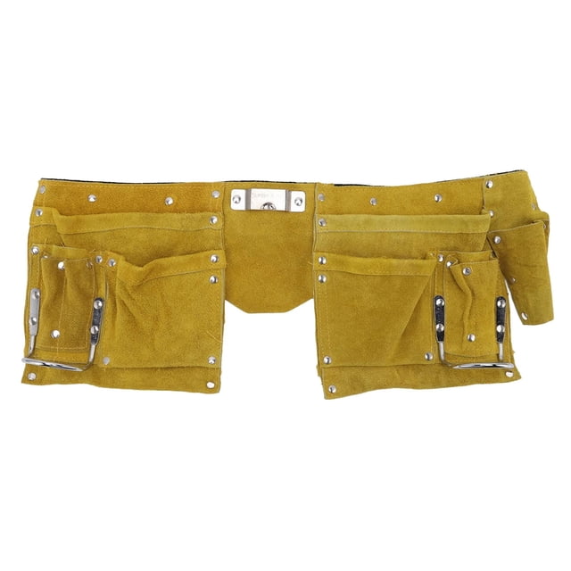 Harpily Tool Bag Leather Tool Belt Quick Release Buckle Carpenter Construction Work Apron Tool Storage Belt Practical Wear Storage Bag Suitable for Various Places One Size Yellow