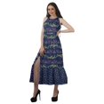 thumbnail image 3 of Moomaya Robe Maxi Sans Manches à Col Licou Imprimée avec Fente avant Robe d'Été pour Femme, 3 of 4